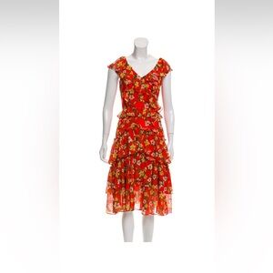 Marissa Webb Floral Ruffle Dress